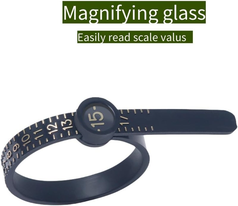 SCIKHEFT Ring Sizer with Magnifier Measuring Tool 1-17 Ring Measurer Flexible Ruler for Men&Women - Image 3